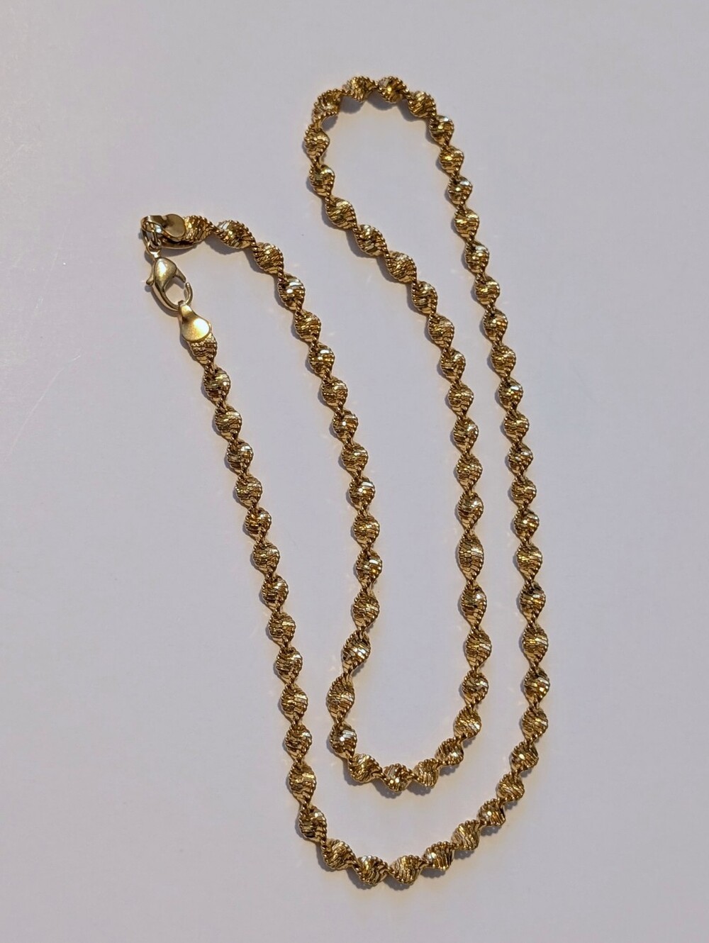 Vintage Napier Gold Tone Twisted Rope Chain Necklace 24"